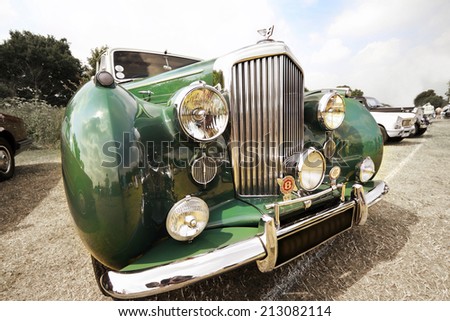 Billericay, Essex, UK - July 2013: Summer fest classic car show, showed an elegant Bentley vintage model.