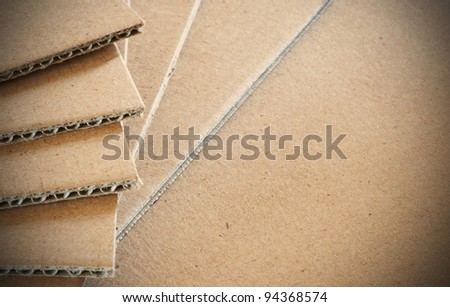corrugated cardboard sheets with room for text
