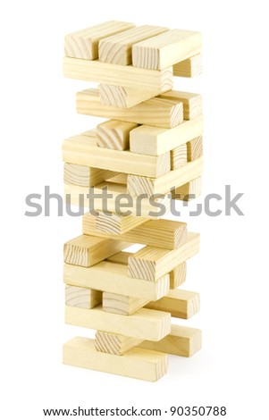 Blocks tower isolated on white