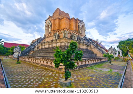 WAT JEDI LUANG TEMPLE Chiang Mai, Thailand\'s major tourist attractions.
