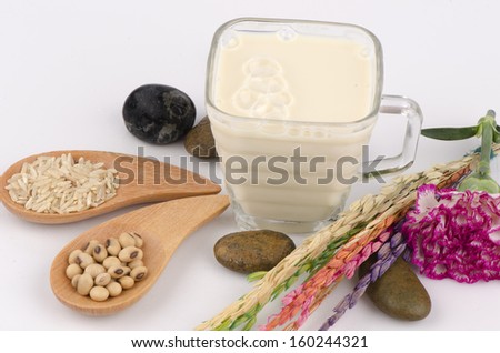 Soy Milk, rice Germ and soybeans
