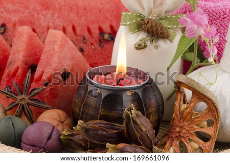 Skin whitening face mask with watermelon.
