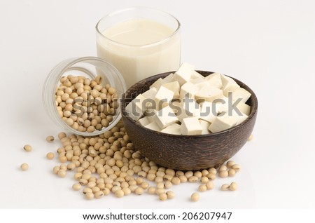 soybean milk, fresh tofu made ??from soybeans.