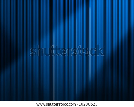 Blue curtain with side lightspot.