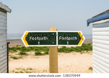 Coastal footpath sign