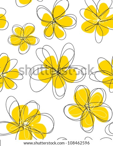 Seamless doodle floral pattern.