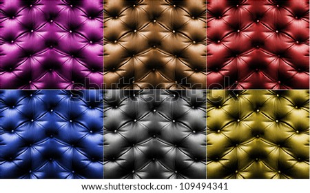 colorful leather texture set  of sofa closeup shot