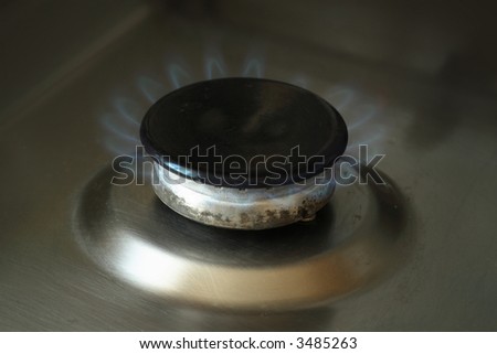 Gas-stove in the kitchen, natural lighting