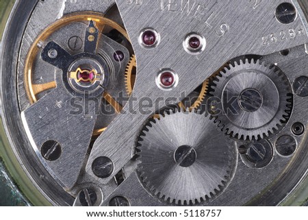 old mechanic watch close-up shot