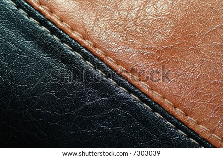 fragment of leather texture with sutures
