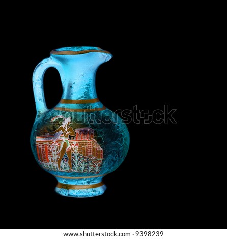 blue ancient traditional greek vase