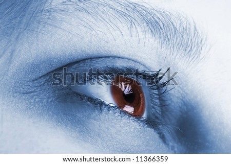 woman eye wide open close-up shot