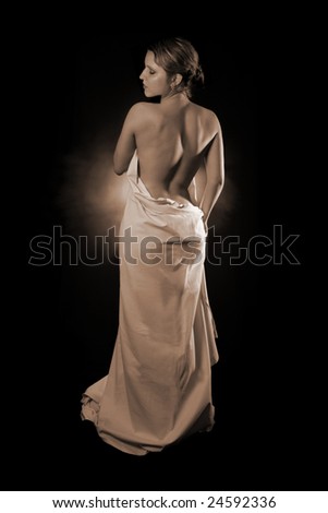 perfect young woman figure isolated on black
