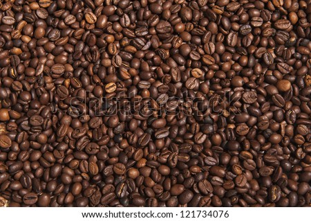 Close-Up Of Coffee Beans Background.