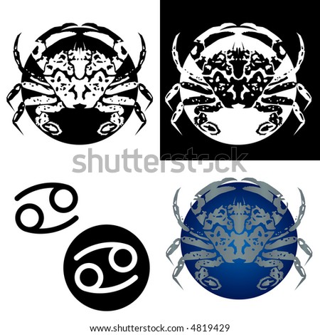 Raster version of Cancer zodiac sign (also available as a vector in my gallery)