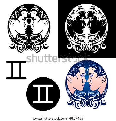 Raster version of Gemini zodiac sign (also available as a vector in my gallery)