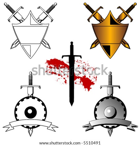 Tattoos Swords on Vector Sword And Shield Designs   5510491   Shutterstock