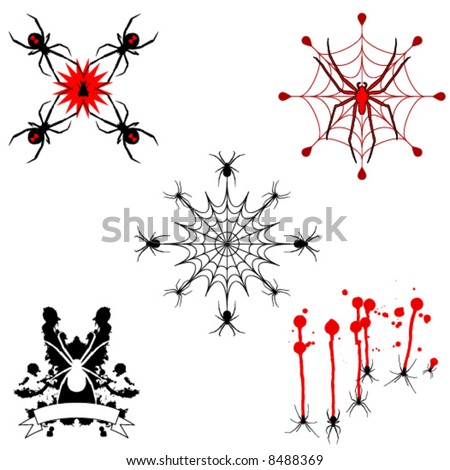 stock vector Five vector spider tattoo designs Save to a lightbox 