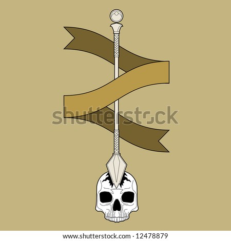 Speared skull tattoo design (vector version available)