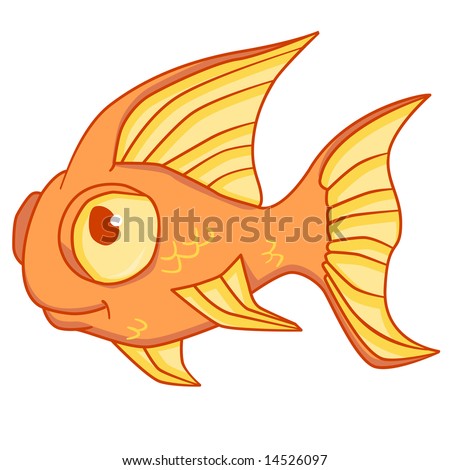 cute goldfish cartoon. photo : A cartoon goldfish