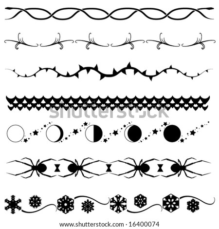 ankle star tattoo stock vector : Seven tattoo band vectors for wrists and 