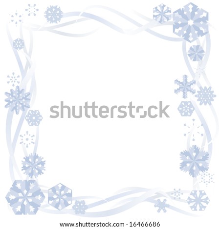 stock vector : Vector border of streamers and paper snowflakes