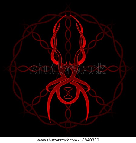 Celtic black widow tattoo pattern (vector version also available)
