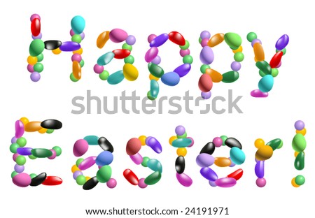 easter jelly beans clip art. sign made with jelly beans