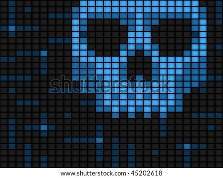 stock vector : Blue screen of death background made of computer monitors - 