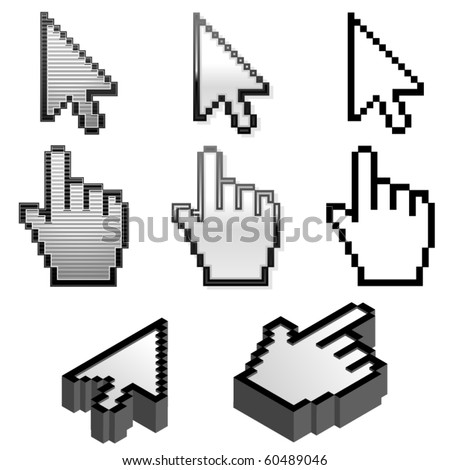 Cursor pointer collection in four different styles Cursor pointer collection in four different styles