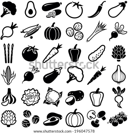 Vegetables icon collection - vector illustration