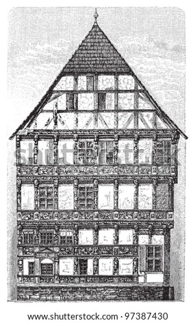 Gothic - Renaissance architecture / Vintage illustration from Meyers Konversations-Lexikon 1897