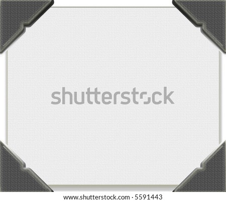 Photo corners on blank paper