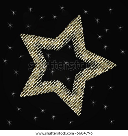 gold stars background. stock photo : Gold Star With
