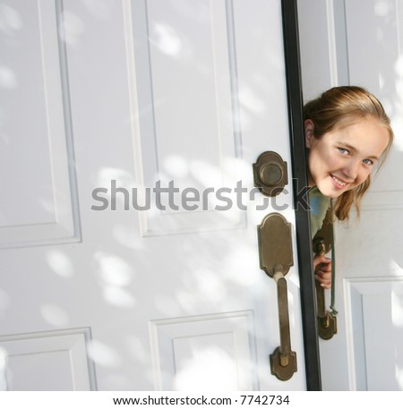 out a door