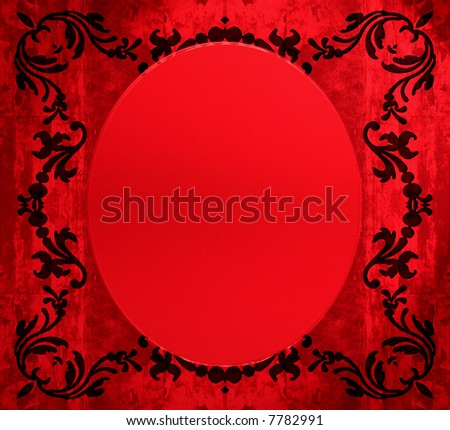 Red Decorative Vintage Oval Background