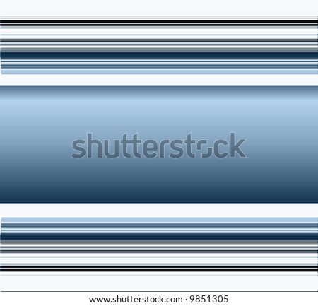 Blue Banner On Striped Background