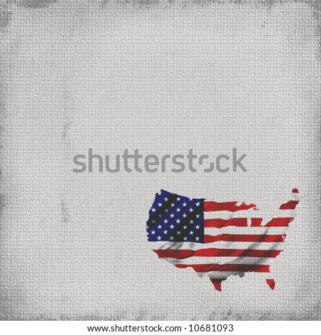 Flag Map Of America In Grunge Background
