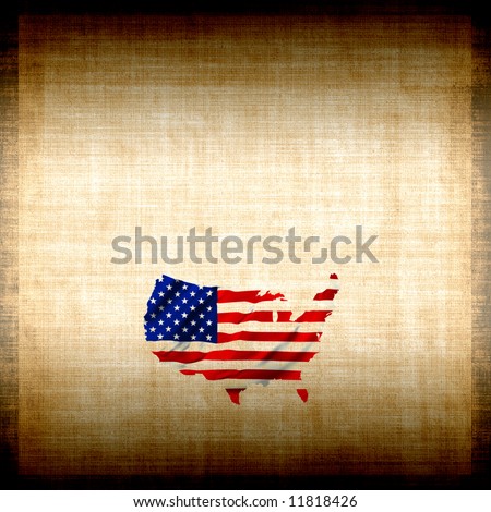 America As Flag Grunge Fabric