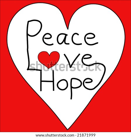 Vector Heart With Peace Love Hope 
