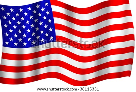 american flag waving. stock photo : Waving American