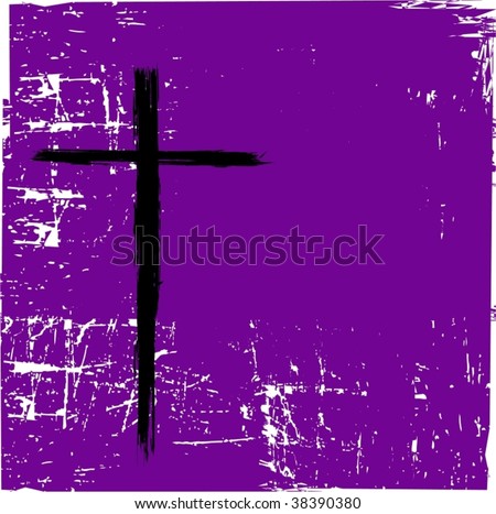 Vector Cross On Purple Grunge - 38390380 : Shutterstock