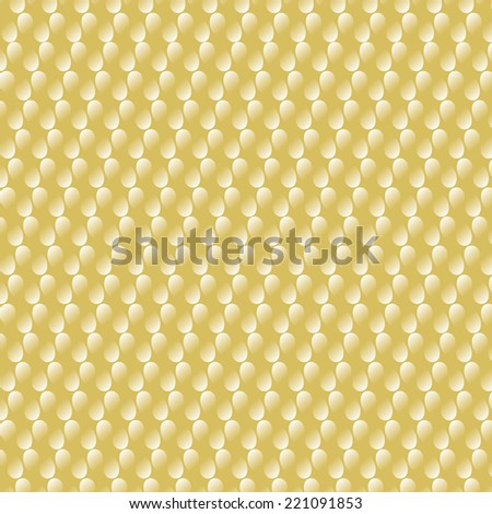 Gold metal background with white drops. Pattern