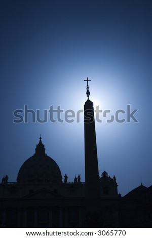 Church silhouette in Rome, Italy.