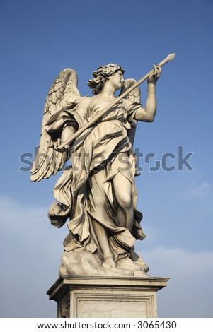 stock photo Angel sculpture from Ponte Sant'Angelo bridge in Rome Italy