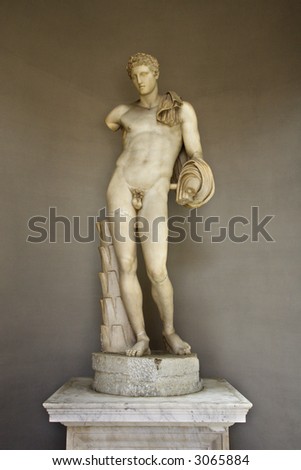 Sculpture of Hermes in the Vatican Museum, Rome, Italy.