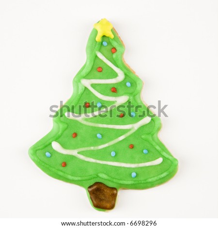 Christmas Cookies on Stock Photo   Christmas Tree Sugar Cookie With Decorative Icing