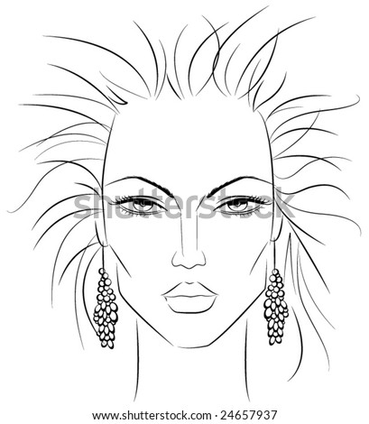 stock vector : sketch of a female face which can be a perfect template for 