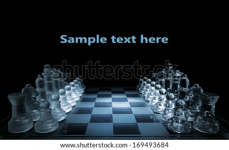 Glass chess board - your text here