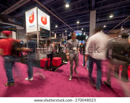 LAS VEGAS, NV - April 15: NAB Show 2015. It\'s an annual trade show by the National Association of Broadcasters.1726 exhibitors on 2,000,000 sq feet space of Las Vegas Convention Center, April 13-16.